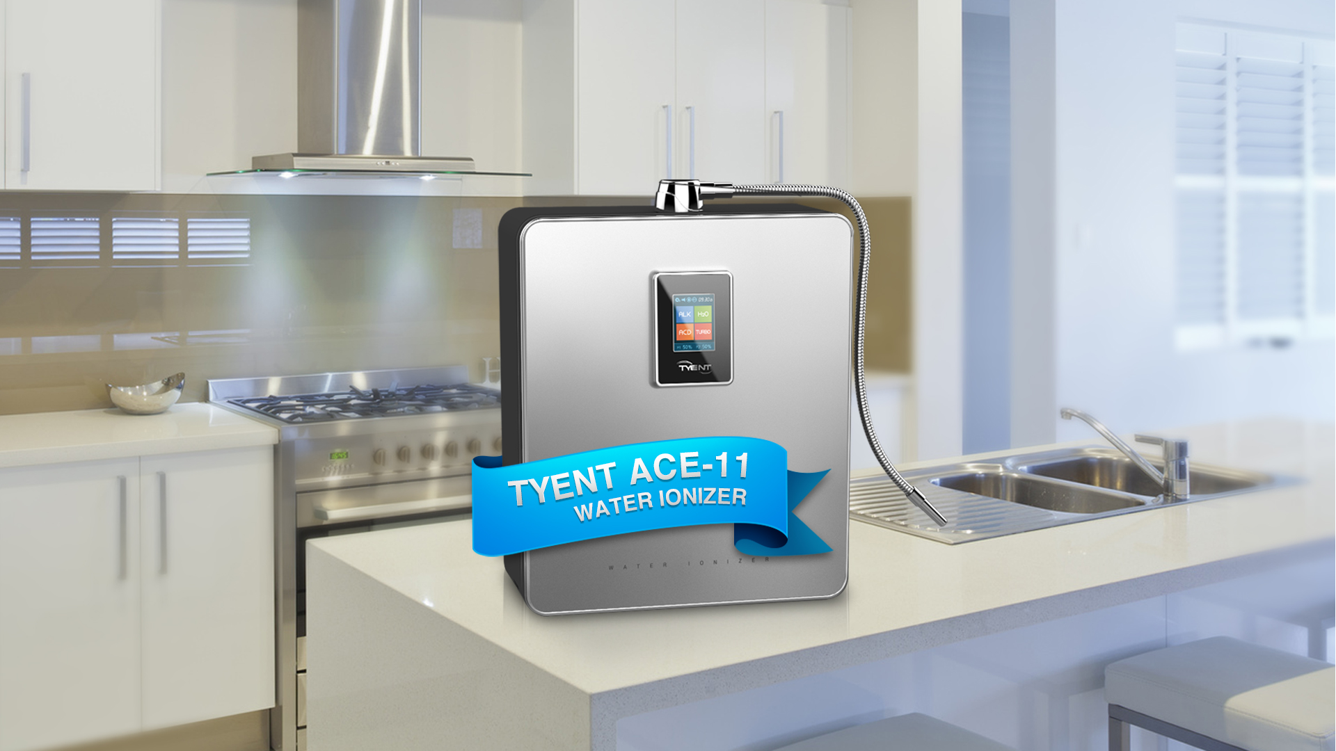 The Tyent Ace-11 water ionizer. Hydrogen water has never looked so good.
